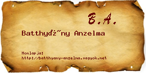 Batthyány Anzelma névjegykártya